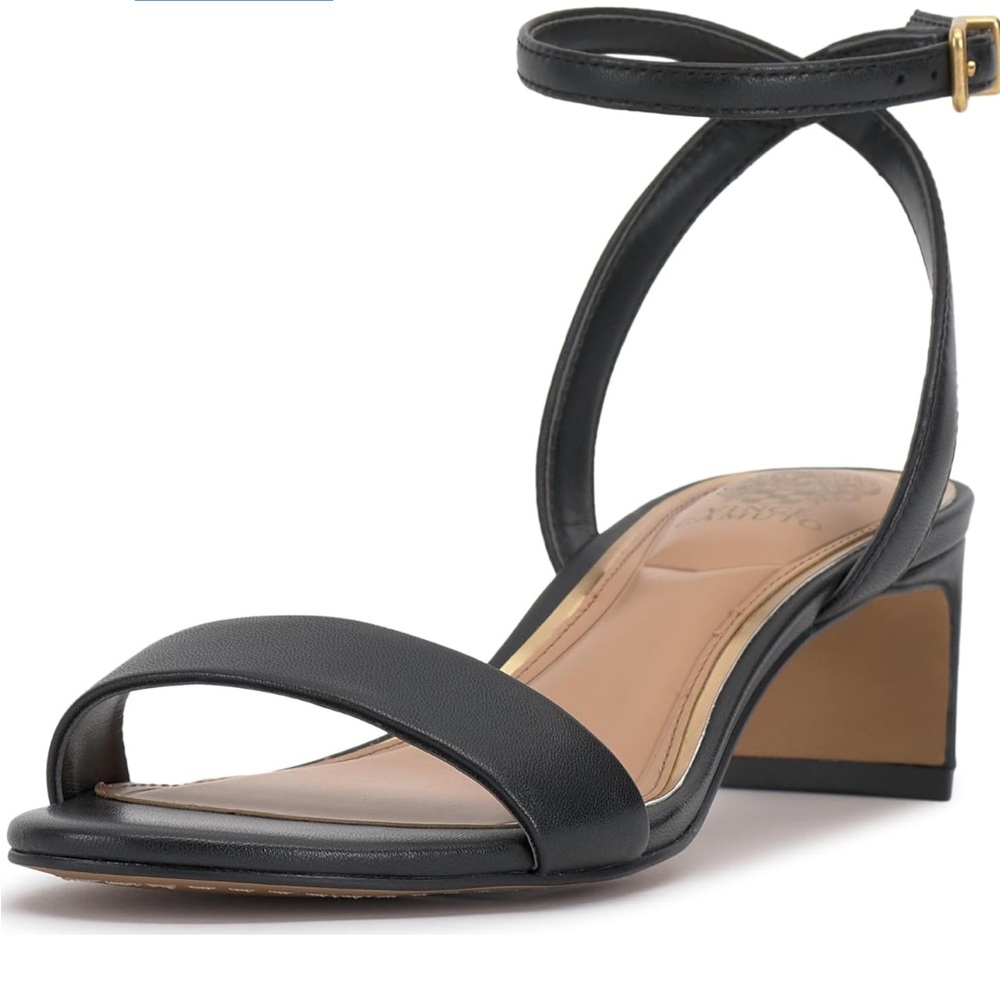 Vince Camuto Lylah Black Open-Toe Heels